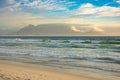 Table Mountain from Bloubergstrand beach Royalty Free Stock Photo