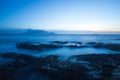 Table Mountain at blue hour from Bloubergstrand Royalty Free Stock Photo