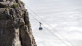 Table Mountain cable car above the clouds, Capetown, South Africa Royalty Free Stock Photo