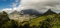 Table mountain, Cape Town, delvil`s peak, lion head panoramic landscape. South Africa. Royalty Free Stock Photo