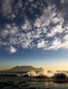 Table mountain with clouds, Cape Town Royalty Free Stock Photo