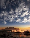 Table mountain with clouds, Cape Town Royalty Free Stock Photo