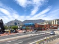 Table Mountain, Two Oceans Aquarium and One and Only Hotel at the V and A Waterfront Royalty Free Stock Photo