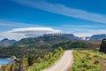 Table mountains of Gros Morne National Park in the background, Newfoundland, Canada Royalty Free Stock Photo