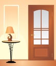 Table night lamp. Fragment of living room Royalty Free Stock Photo