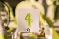 Table number Royalty Free Stock Photo