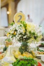 Table number, wedding decor Royalty Free Stock Photo