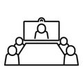 Table online meeting icon, outline style