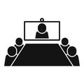 Table online meeting icon, simple style