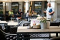 A table in outdoor cafe Royalty Free Stock Photo