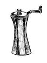 Table pepper mill sketch illustration