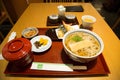 Table photography with several typical Japanese dishes Royalty Free Stock Photo