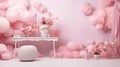 table pink studio background Royalty Free Stock Photo