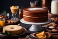 a table with a plate of food including a cake with berries and cream