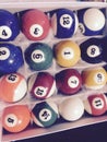 Table pool game balls Royalty Free Stock Photo
