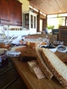 Table ready for breakfast in the Cyprus nature Royalty Free Stock Photo