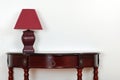 Table With Red Lamp