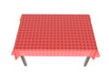 Table with red tablecloth. 3d rendering illustration isolated on white background Royalty Free Stock Photo