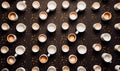 A Table of Refreshing Beverages Overflowing with White Cups