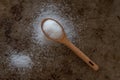 Table Salt Spilled from a Teaspoon Royalty Free Stock Photo