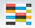 Table, schedule, tab, planner, infographic design template. Royalty Free Stock Photo