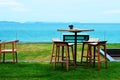 Table seaside evening Royalty Free Stock Photo