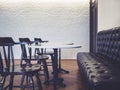 Table Seats with sofa Vintage style Bar Restaurant Interior Royalty Free Stock Photo