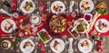 Table served for Christmas dinner Royalty Free Stock Photo