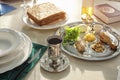 Table served for Passover Pesach