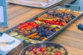 Table served with various dishes and appetizers Royalty Free Stock Photo