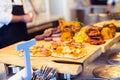 Table served with various dishes and appetizers Royalty Free Stock Photo