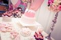 Baby girl first birthday party - luxury table Royalty Free Stock Photo