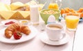 Table set for breakfast with healthy food Royalty Free Stock Photo