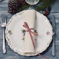 Table set for christmas dinner Royalty Free Stock Photo