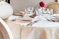 Table set decoration for events and weddings Royalty Free Stock Photo