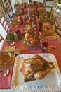 A table set for an elegant dinner, Ojai, California