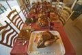 A table set for an elegant dinner, Ojai, California