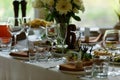 Table set for an event party or wedding reception Royalty Free Stock Photo