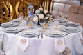 Table set for an event party or wedding reception Royalty Free Stock Photo