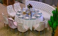Table set for an event party or wedding reception Royalty Free Stock Photo