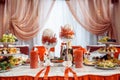 Table set for an event party or wedding reception Royalty Free Stock Photo