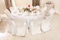 Table set for an event party or wedding reception Royalty Free Stock Photo