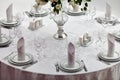 Table set for an event party or wedding reception Royalty Free Stock Photo