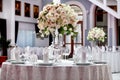 Table set for an event party or wedding reception Royalty Free Stock Photo