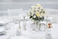 Table set for an event party or wedding reception