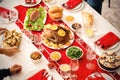 Table set for festive Christmas dinner Royalty Free Stock Photo