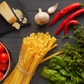 On the table set for making pasta Royalty Free Stock Photo