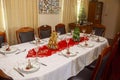 Table set for small Christmas dinner