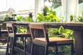 Table set up in restaurant interior,shalow deepth of field Royalty Free Stock Photo