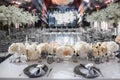 Table set for wedding or another catered event dinner Royalty Free Stock Photo